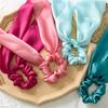Women Girl Bow Satin Ribbon Ponytail Scarf Hair Tie Rope Scrunchies Elastic Band