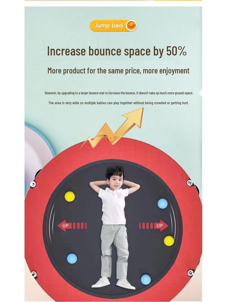 Indoor Family Trampoline with Safety Net for Kids and Adults