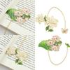 Creative Metal Lotus Flower Bookmark Painted Pendant Brass Bookmark Tassel Chinese Style Reading Markers Stationery