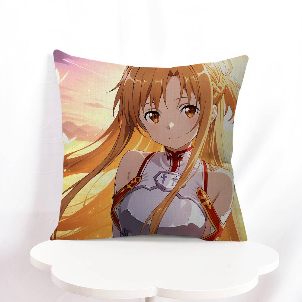 A-Asuna Cartoon Cushion Cover Pillowcase Upholstery Sofa Throw Pillow Home Decor Pillowcas
