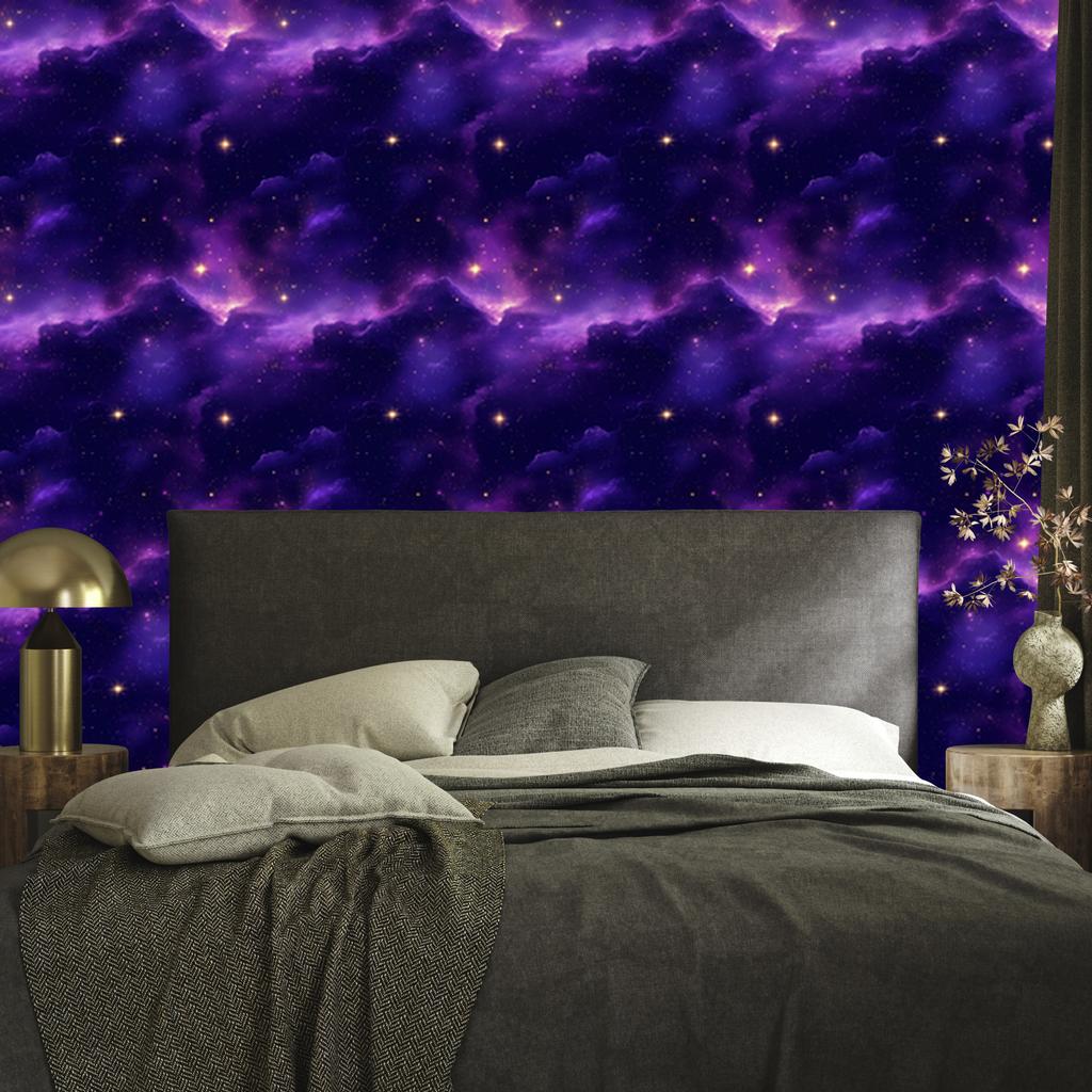 Watercolor Galaxy Indigo and Navy Blue Wallpaper for Living Room and Bedroom 50x1000