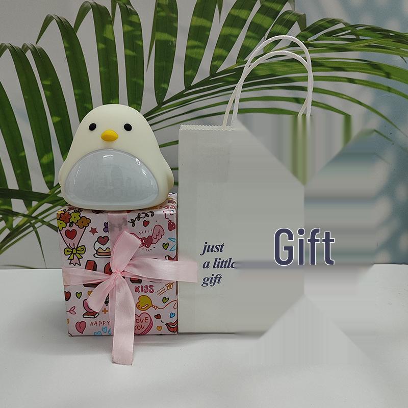 Time Bird LED Alarm Clock with USB Charging - Silent Cartoon Bedside Night Light for Bedroom or Dorm