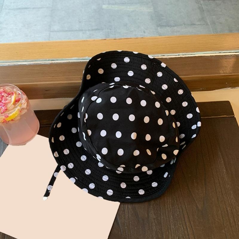 Japanese Style Sweet Gingham Basin Cap Adjustable Bucket Hat For Women And Men Soft Cotton Summer Sun Protection