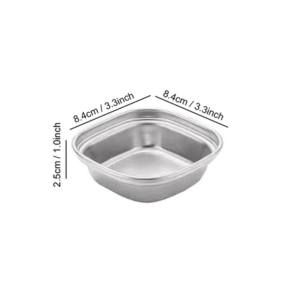 Stainless Steel Camping Seasoning Plate Tray Sauce Dish Spice Plates Pepper Roast Meat Sauce Dishes Bowl BBQ Tableware