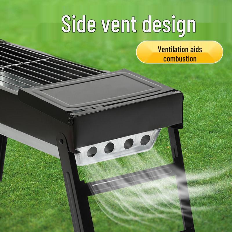 Foldable Charcoal Grill: Medium/Large Portable BBQ Rack for Home & Outdoor Use