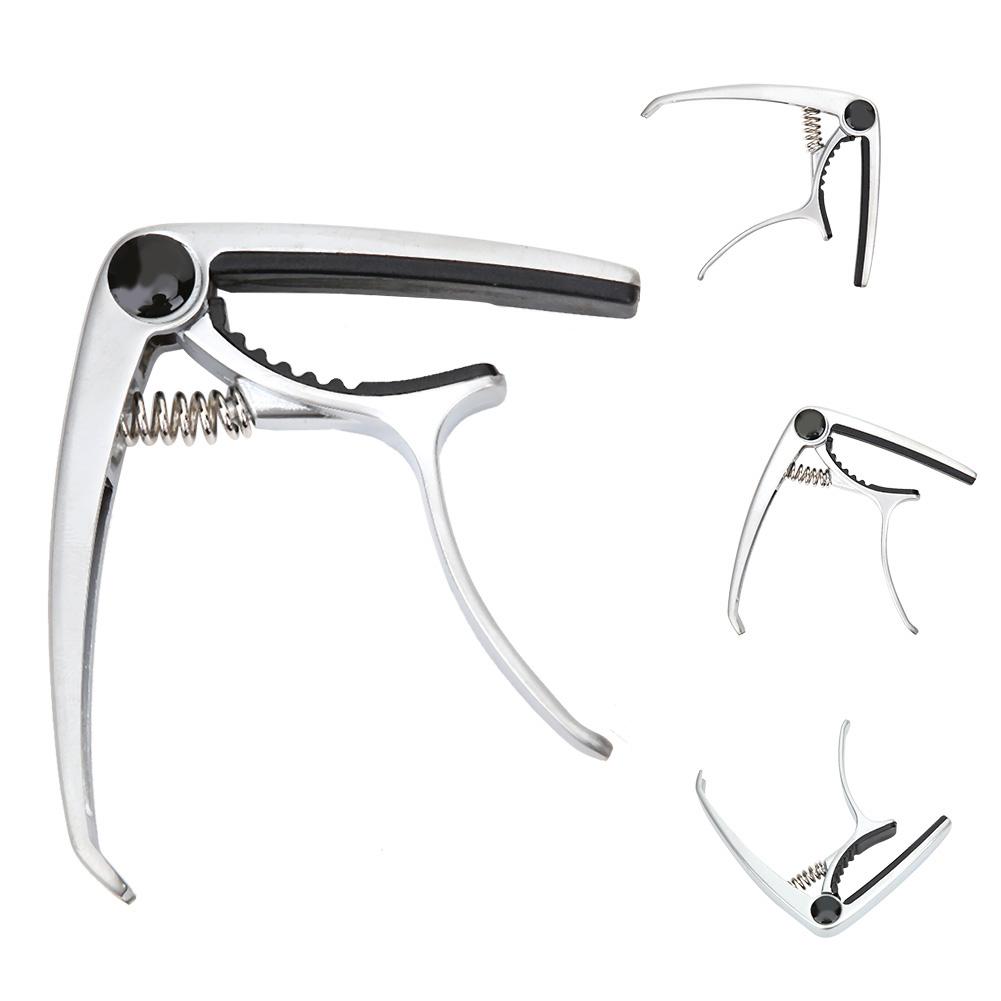 Guitar Capo Clamp Key Tuner Zinc Alloy for Folk Guitar Musical Instrument AccessoriesSilver