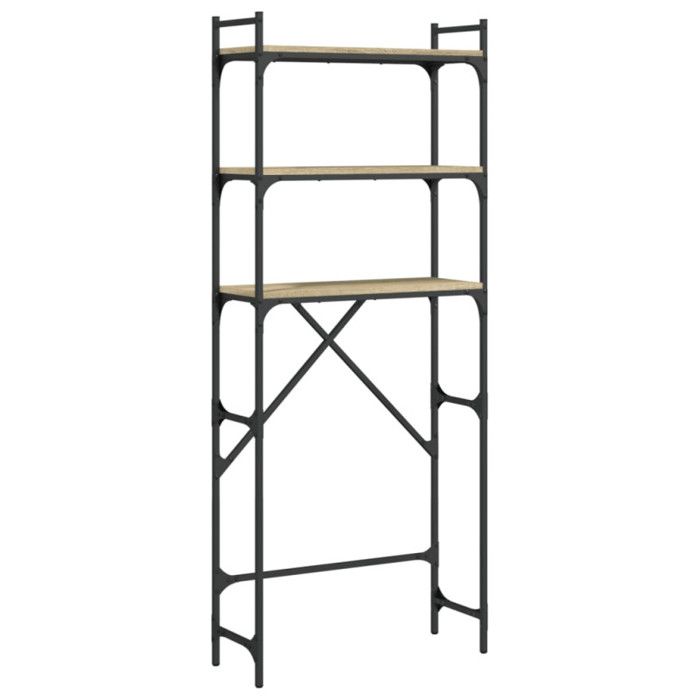 Étagère de lave linge chêne sonoma 67x25x163 cm bois ingénierie