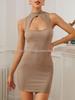 European & American Style Women's Sleeveless Ribbed Dress with High Elasticity & Shaping Control.