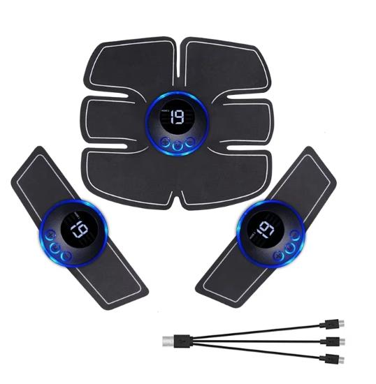 

USB Charging EMS Muscle Stimulator Pulse Massager Abdominal Arm Body Hip Muscle Training Slimming Fitness Home Travel