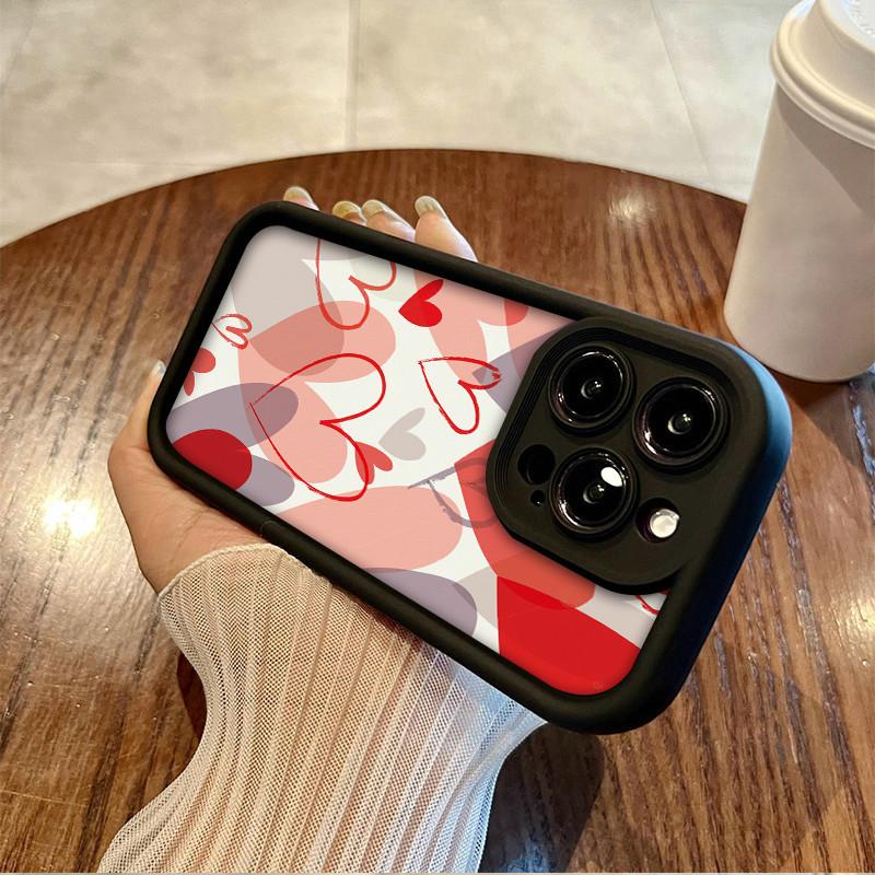 Heart Shape of Love Printed Fashion Case Flexible Soft Silicone TPU Shell Full Back Cover for iPhone Samsung