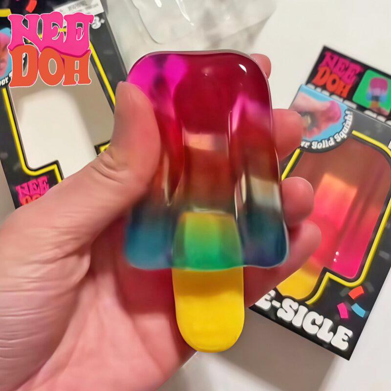 Needoh Sensory Stress Reliever Fidget Toy ice lolly Squeeze Stretch Anxiety Focus Calm Down ADHD Toy For Kids Adults Party Gift