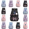 Cute Girl Backpack For School With Stitch Print And Checkered Patchwork Design For Middle School Students