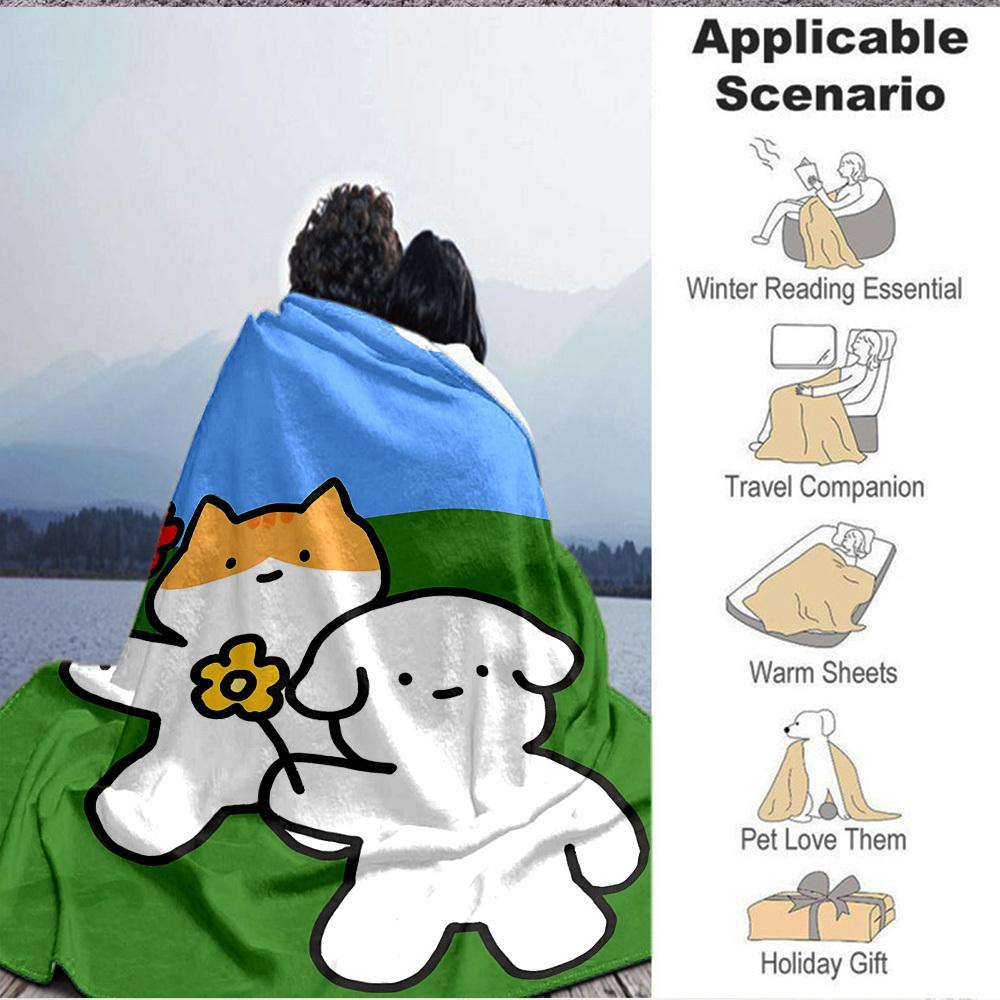 1pc Cat Flower Blanket Warm, Cozy, And Soft, Suitable for Sofas, Beds, Cars, And Office Use.Perfect for Camping And Travel, Making It a Great Gift for