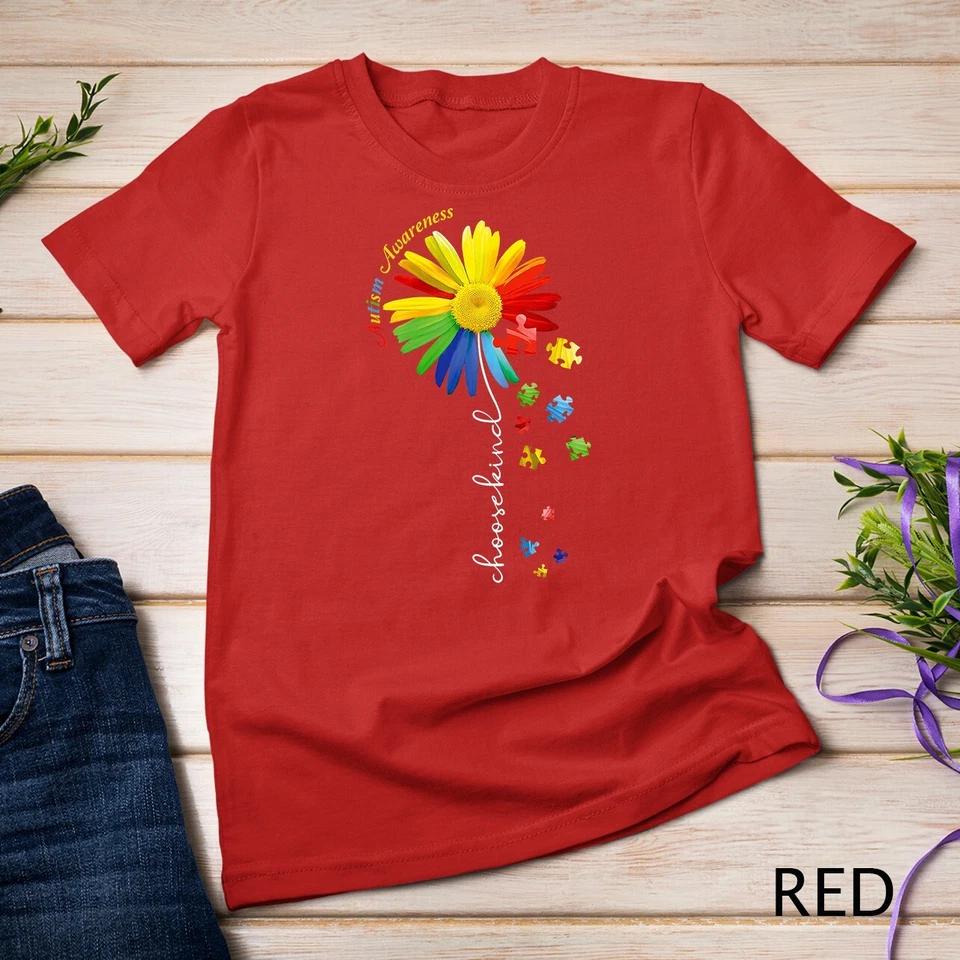 Choose Kind Autism awareness Sunflower Mom Women Cute Gifts Unisex T-shirt 7 XL