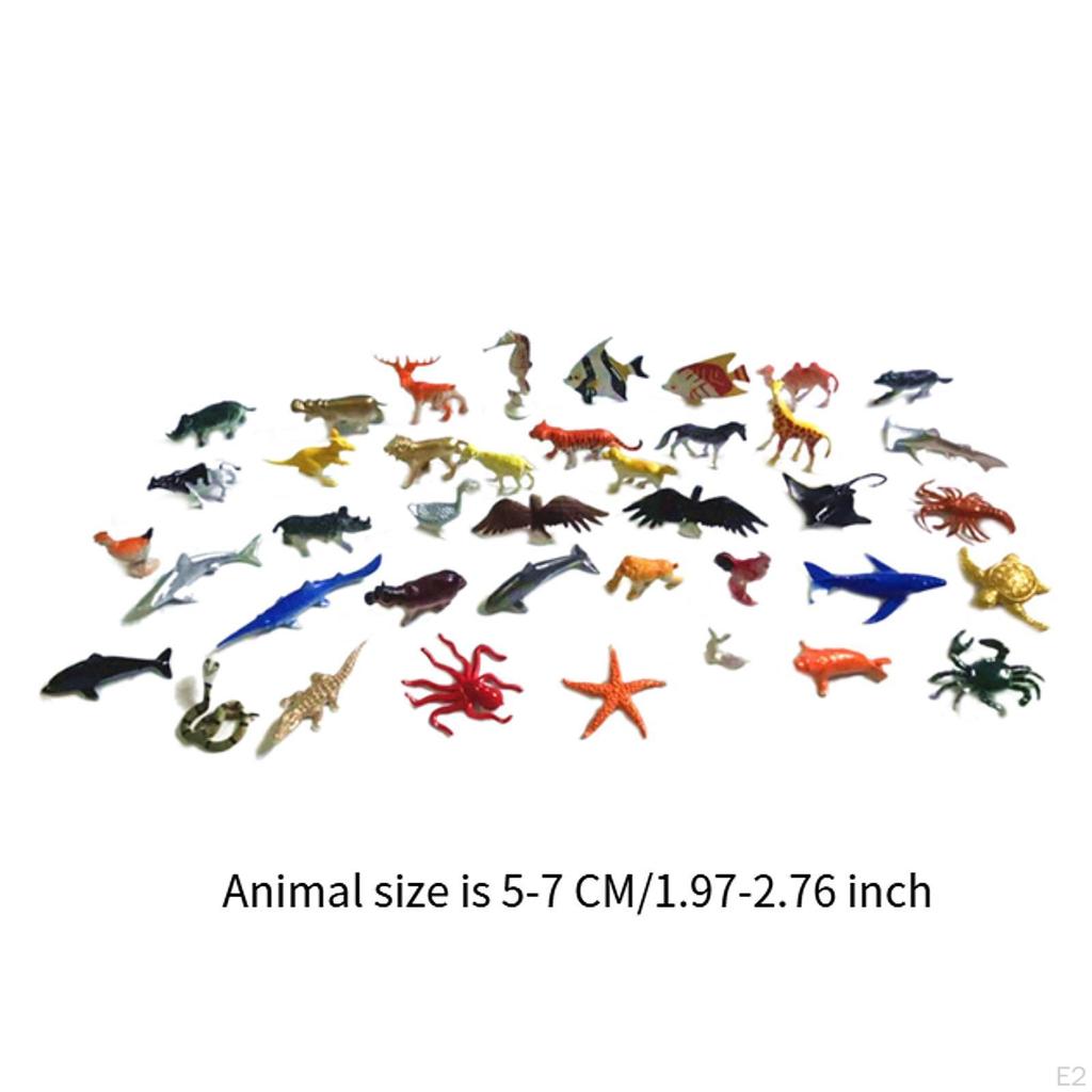 40 Pieces Animal Figures Kids Educational Toy Cognitive Abilities Collectible Model Toys