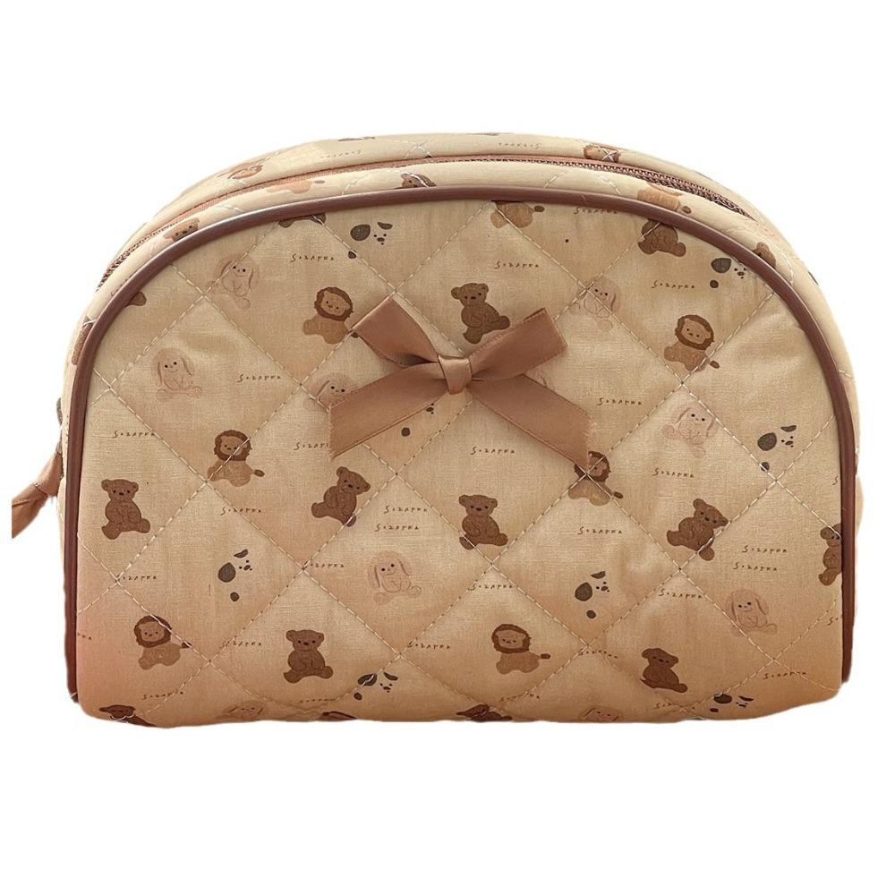Portable Women's Cosmetic Bag Bear Pattern Travel Toiletry Bag Make Up Storage Bag  Household