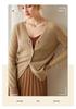 Women's V-Neck Cashmere Cardigan – Thin, Loose, Casual Knit Sweater for Autumn/Winter