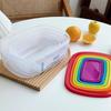 7Pcs Plastic Freshing Box Rainbow Food Sealed Box Reusable Sealed Food Container  Kitchen Picnic Use