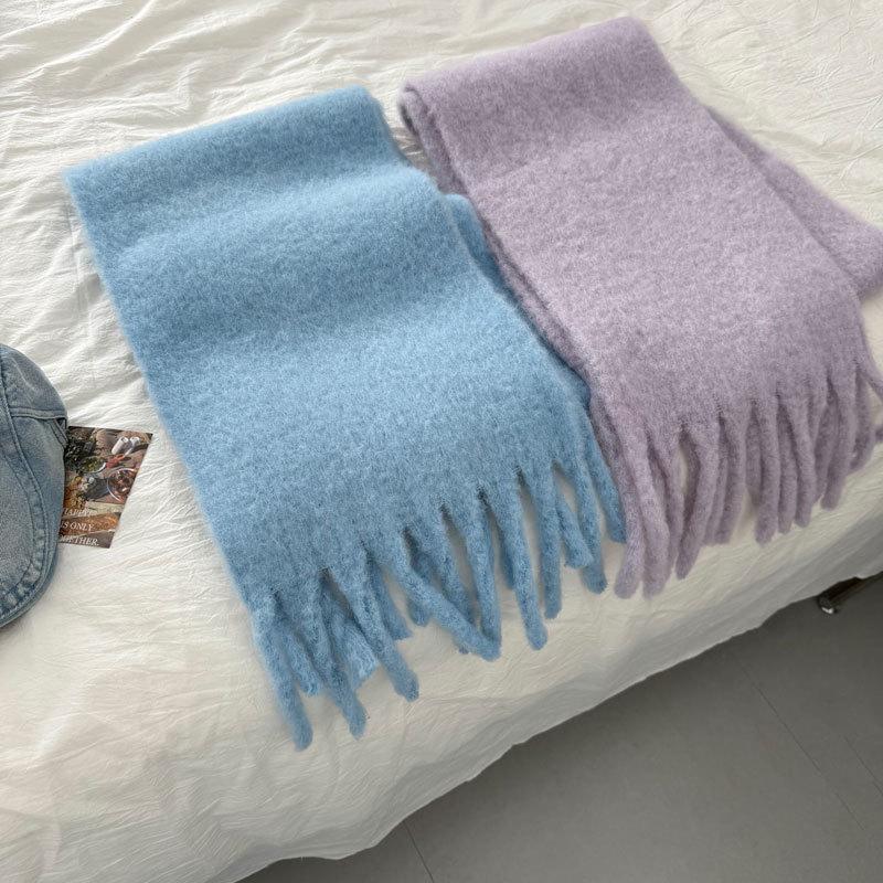 Women's Winter Whitening Wool Knit Scarf - Versatile High-End Ins Style Neck Warmer