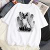 Cat Mushroom Halloween top women streetwear t shirt girl comic clothing