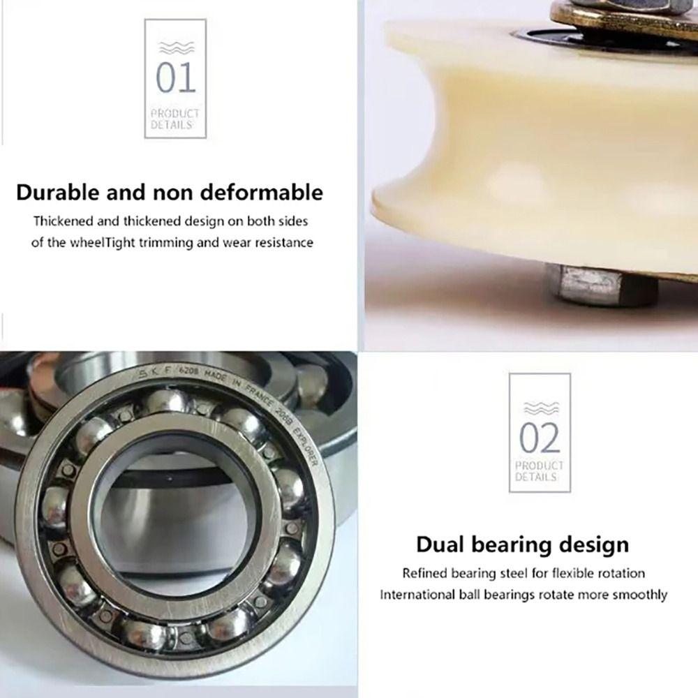 1Pcs 30U/V Roller Track Wheel Grooved Heavy Duty Rollers Durable Nylon Bearing Pulley  Door