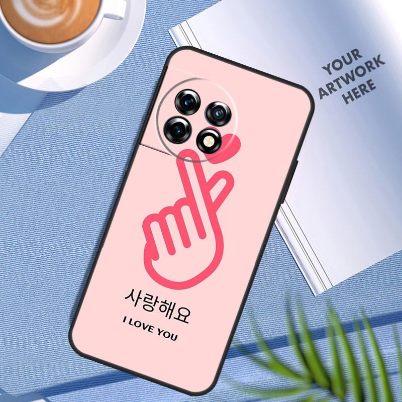 Cute Korean Saranghae I love you Case For OnePlus Nord 5 CE 4 3 2 Lite N20 N30 OnePlus 15 13 12 11 9 10 Pro 12R 13T 13R Cover