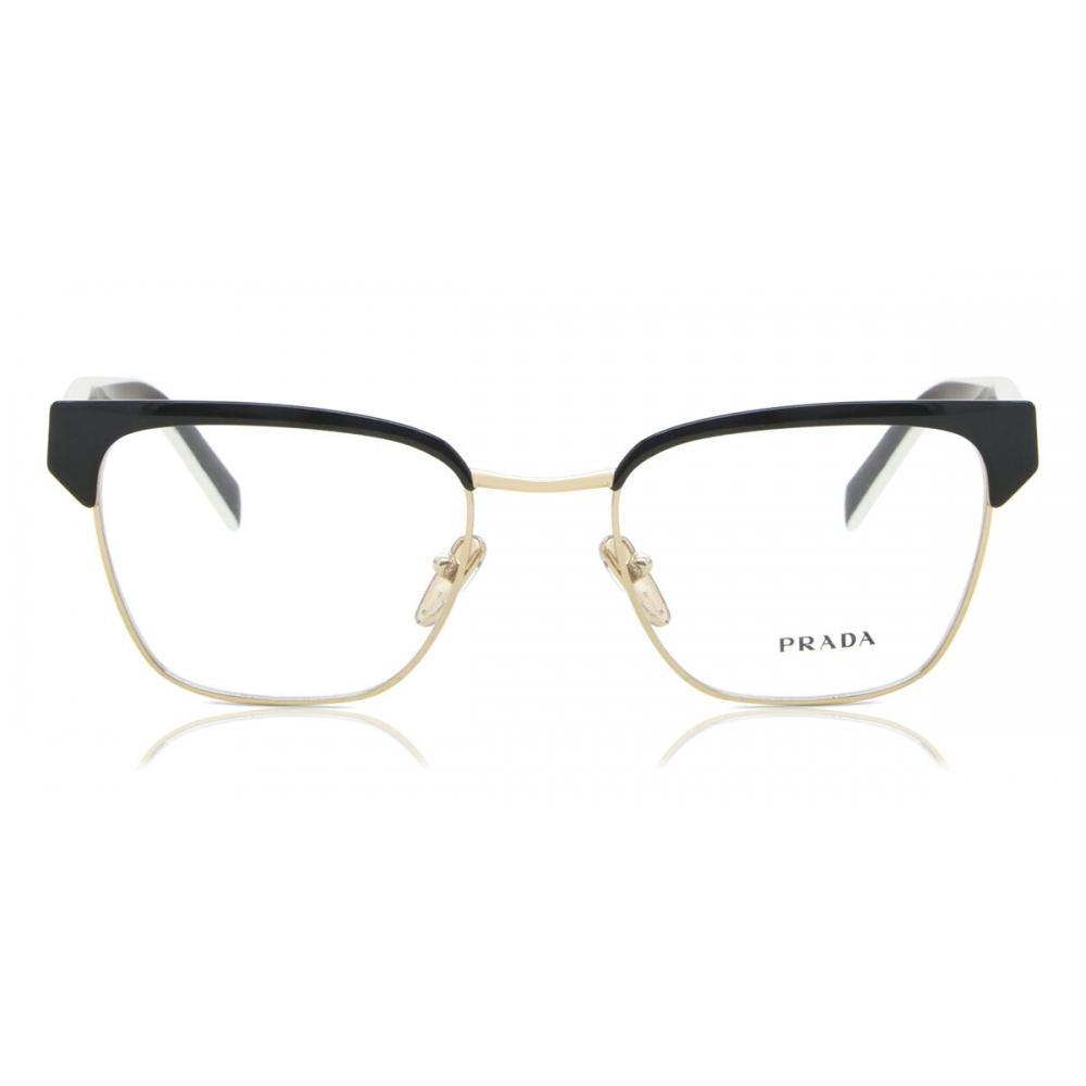 

Prada Pr 65yv 18a1o1 Women Eyeglasses Black Pale Gold/53