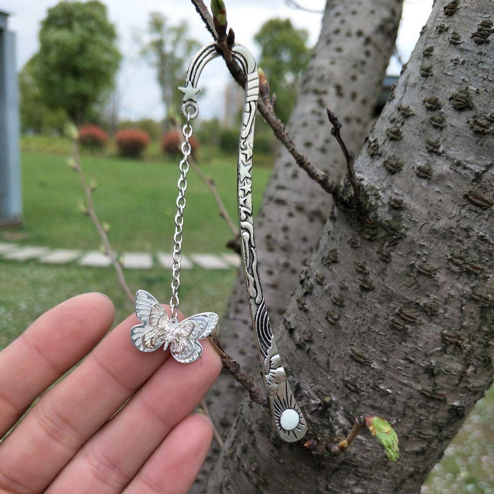 Stationery Pendant Dragonflies School Bookmark Luminous Bookmark Feather Bookmarks Metal Bookmark