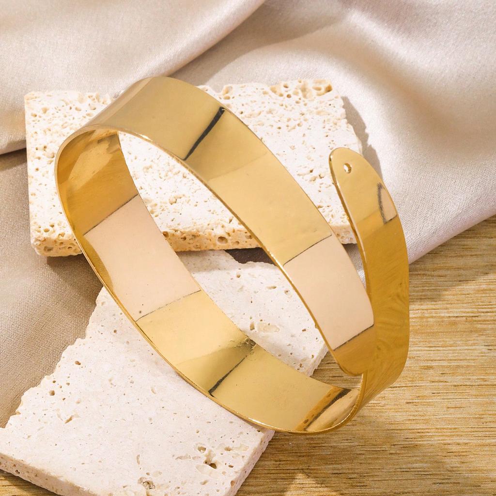 FTCY Boho Arm Bracelet for Women Vintage Geometric Gold Color Leaf Women's Arm Bangles Adjustable Jewelry