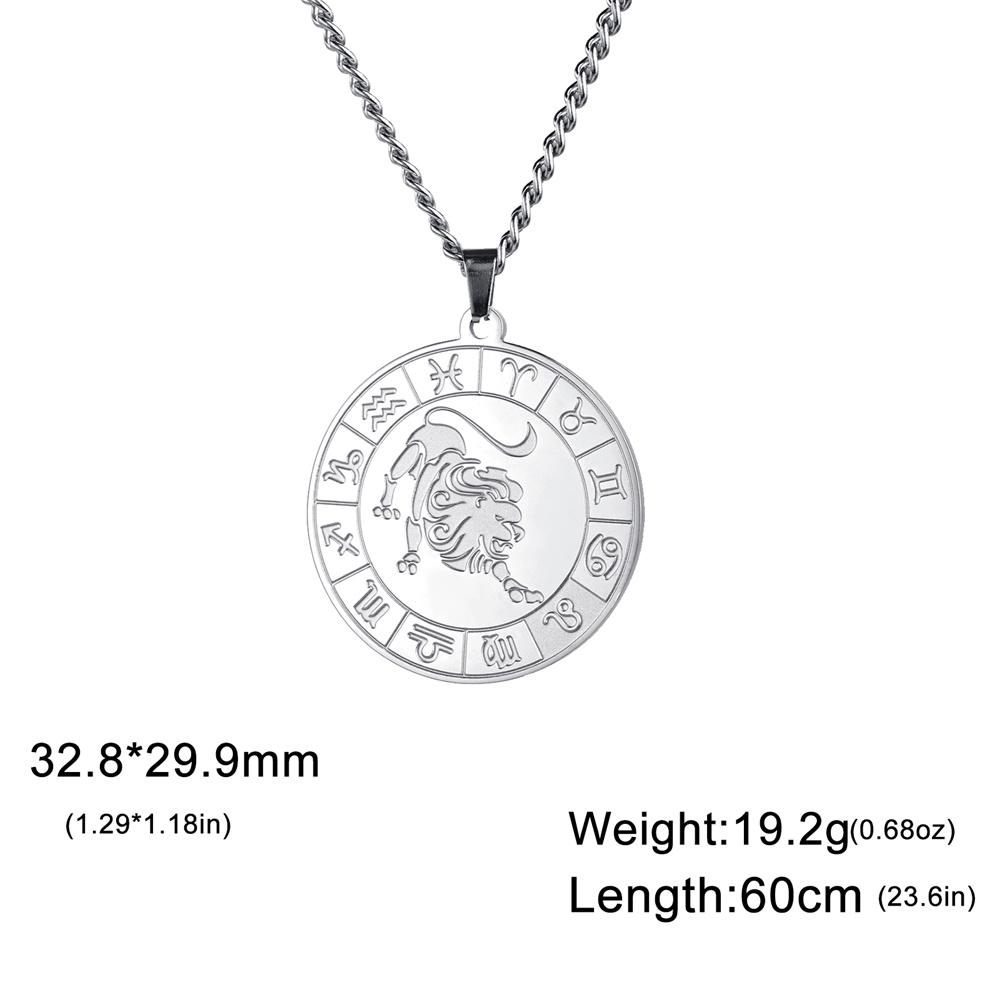 My Shape 12 Constellation Necklace Gothic Zodiac Pendant Chain Women Men Leo Aries Virgo Capricorn Birthday Jewelry Wholesale