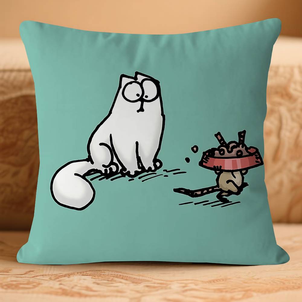 S-Simons Cartoon C-Kat Kissenbezug Kissenbezug Polsterung Sofa Zierkissen Heimdeko Kissenbezug