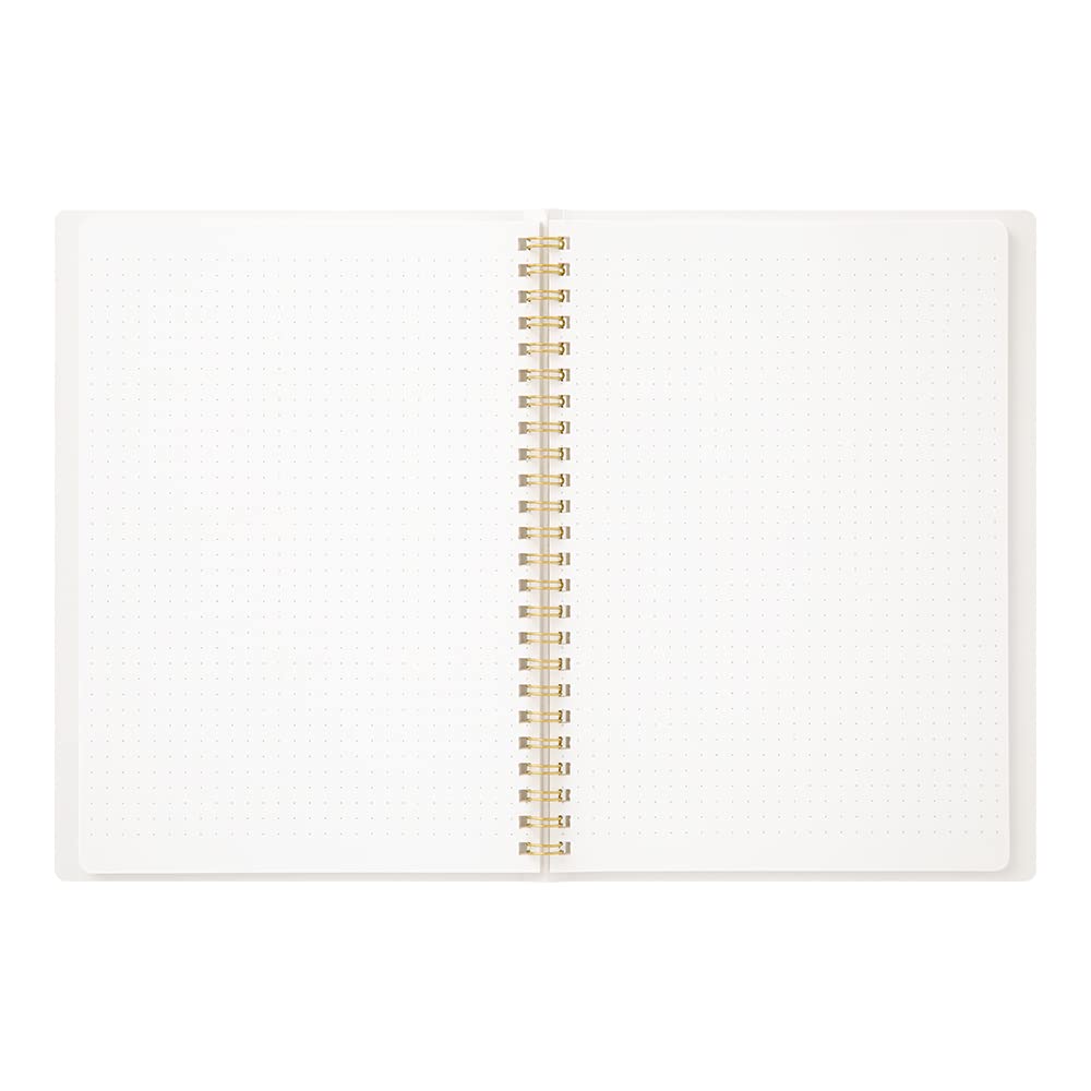 MIDORI Ring-Bound Notebook, Color Dot Grid, A5 - White