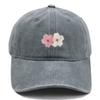 Flower Embroidery 100% Cotton Washed Cherry Blossom Cowboy Hat Summer Hat Luxury Man Hat Golf Designer Golf Women Men'S Dad Hats