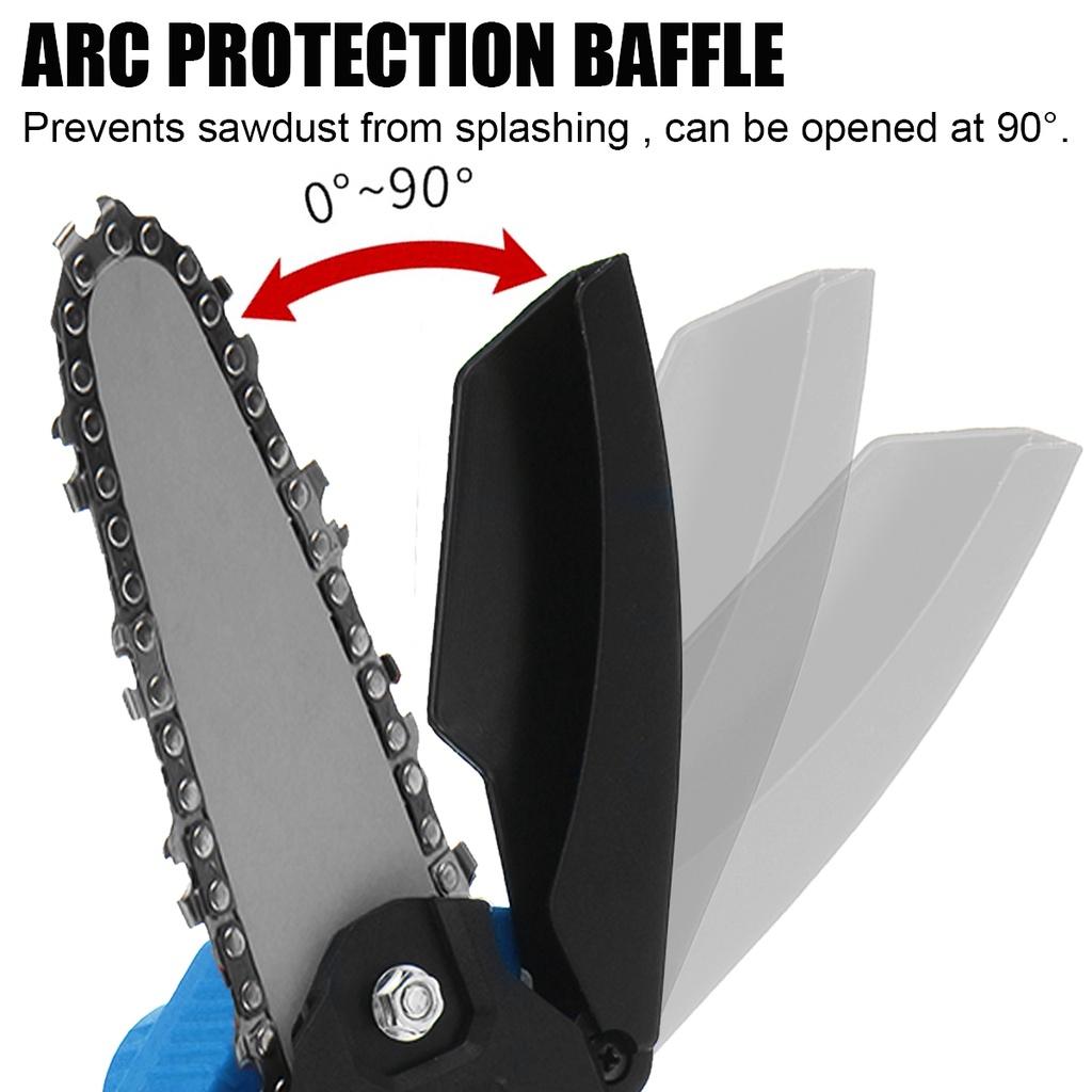 3500W 6 Inches Mini Electric Chain Saw With Battery Indicator Rechargeable Garden Pruning Saw Woodworking Tool For 18V Battery
