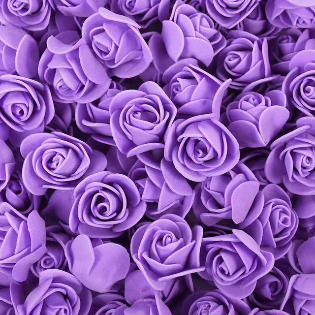 500/100PCS Artificial Rose Flowers Head DIY Red Foam Rose Heads Teddy Bear Bouquet for Valentine's Day Wedding Party Home Decor