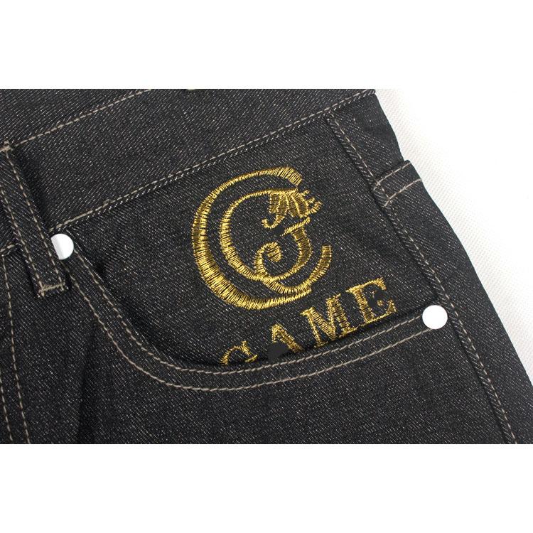 Men's Straight Trousers Hip-Hop Jeans Street Dance Graffiti Print Embroidery Loose Skateboard Pants 30-46