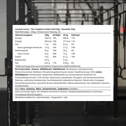 Lenny & Larry's Protein Cookies Chocolate Chip, 12 Cookies, 16g Protein [Ships from Overseas]