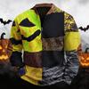 Men's Vintage Halloween Print Half Zip Crewneck Sweatshirt
