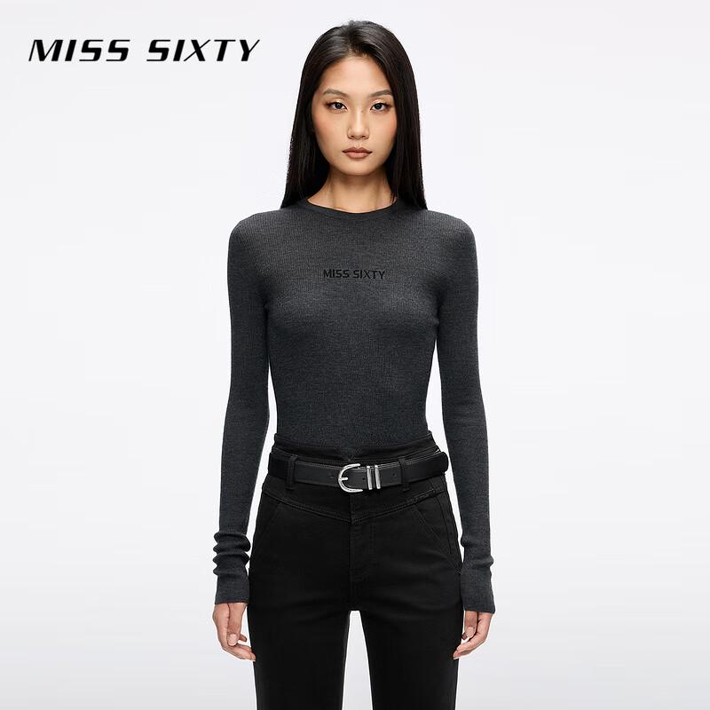 

MISS SIXTY Women s Slim-Fit Round Neck Wool Silk Jacquard Knit Sweater L
