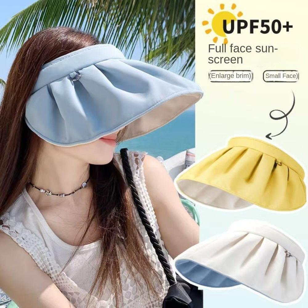 UV Protection Empty Top Shell Hat Breathable Sun Protection Hat Sunshade Hat Roll-up Headband