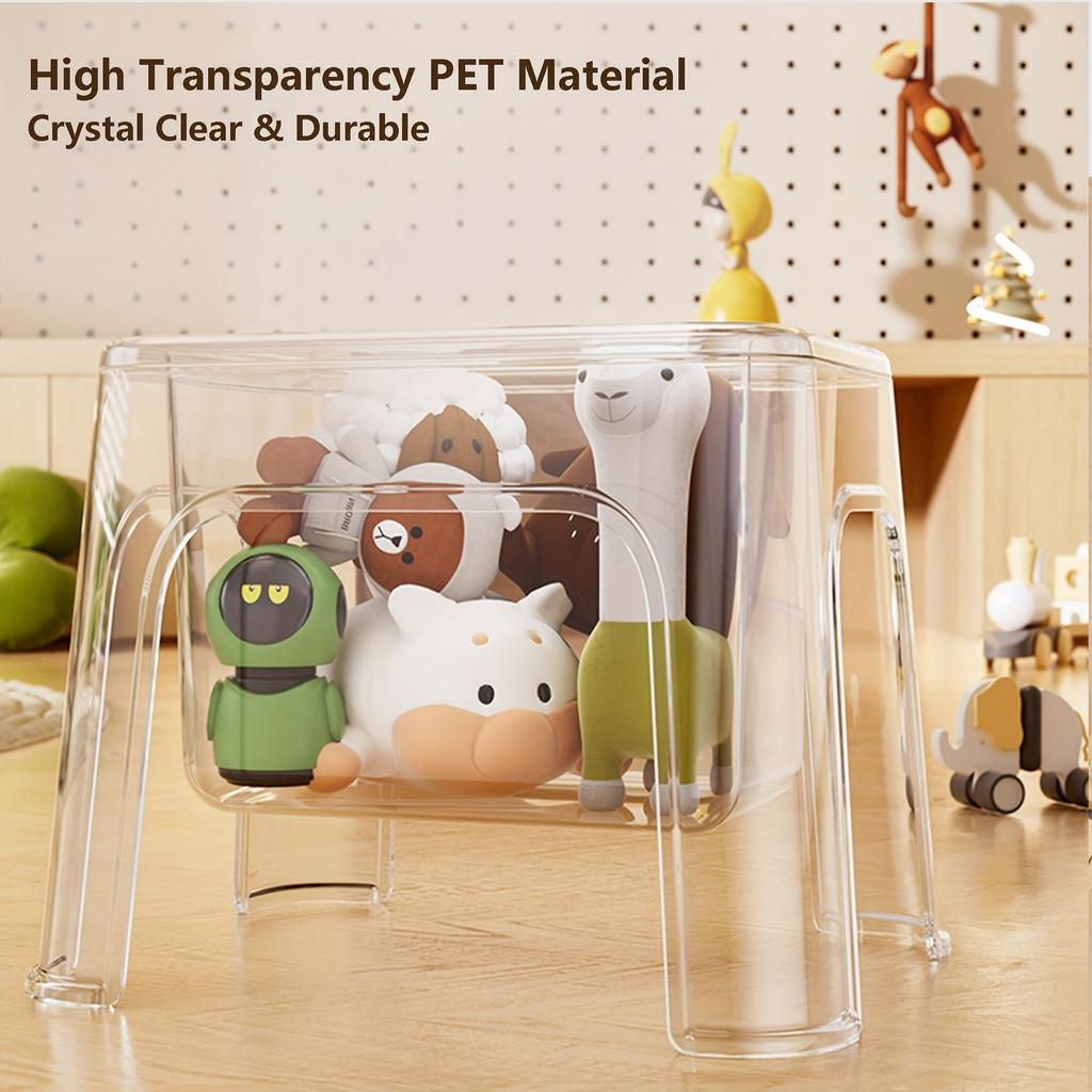 Multi-Functional Acrylic Storage Stool - Thickened PP Transparent for Living Room Bathroom Pet Supplies
