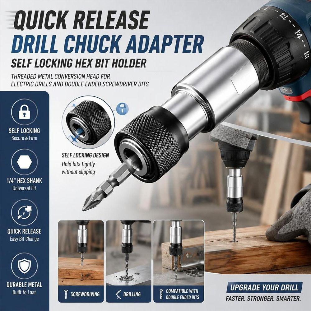 Quick Release Drill Chuck Adapter Double Ended Drill Conversion Head Electric Drill Accessories