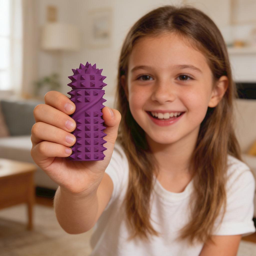 Silicone Stress-Relief Pain Stim Toy: Fingertip Prick, Spinning Gyro Gear Ball, Polygonal Anxiety Relief