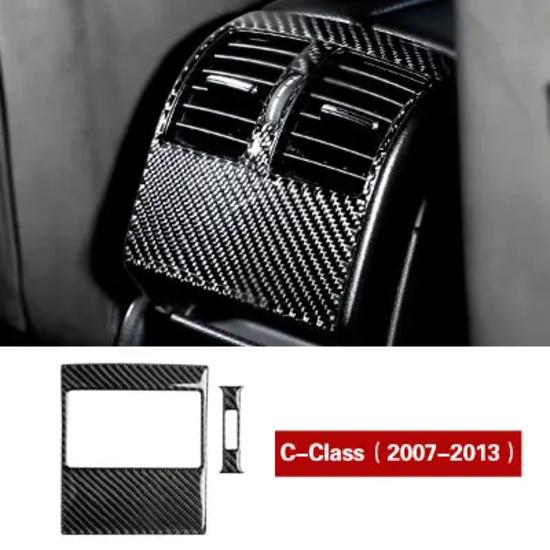 

For Mercedes Benz W204 C Class 2007-2013 Carbon Fiber Rear Air Vent Outlet Panel Trim Stickers Car Interior Tuning Accessories Rear Air Vent