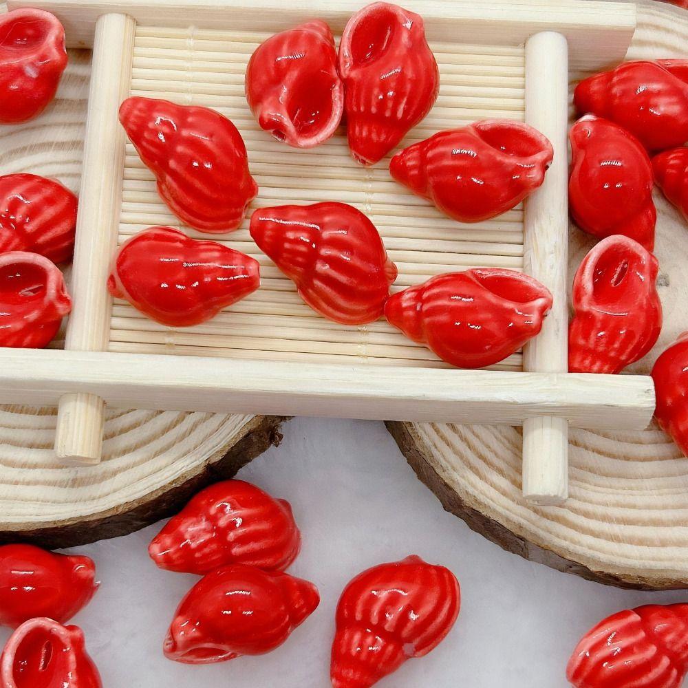 10Pcs Handmade Craft Conch Shell Bead Ceramic Jewelry Making Material  Student