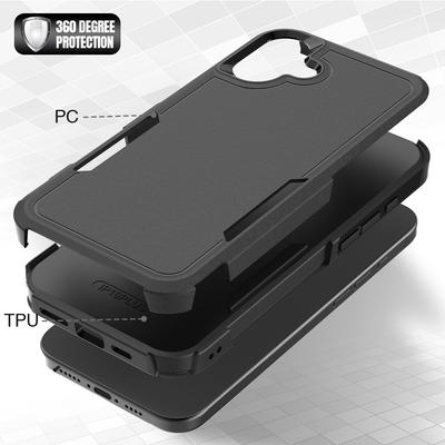 For iPhone 16 Plus Case 2-in-1 PC+TPU Shockproof Phone Cover
