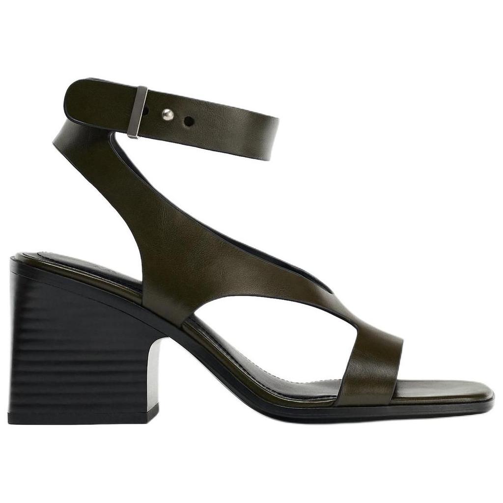 Zara Pu Lightweight Cool High Heel One Strap Sandals 7.5Cm Women Sandals Green 11300510032