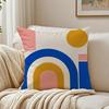 Boho Abstract Shapes Pillow Case Organic Short Plush Cushion Covers Breathable Washable WrinkleResistant
