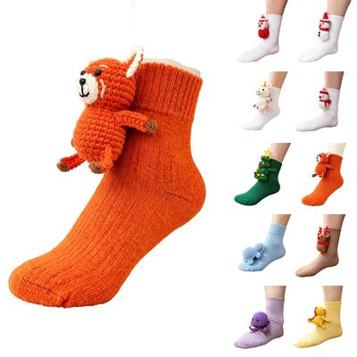 Socks Men's And Women's Long Cotton Socks Christmas Knitted Floor Socks Warm Socks