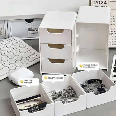 1PCS Mini Desk Drawer Organizer Box Small Storage Case For Table Office Makeup Lipstick Art Crafts Jewelry Storage Accessories